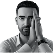 monochrome portrait of a man sticker