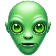 green alien with 3 eyes sticker