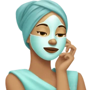 Lady with face mask spa beauty full face relaxing sticker