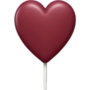 Burgundy heart lollipop sticker