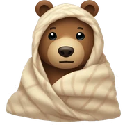 bear cozy in blanket sticker
