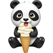 Panda eating ice cream sticker