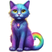 Galactic Neon Rainbow Cat God Full Body sticker