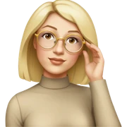 woman, wearing a longlsleeve dress, golden glasses sticker