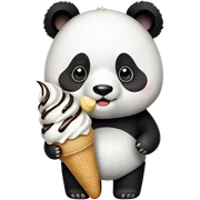 Panda eating ice cream sticker