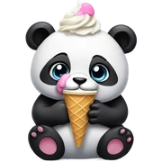 Panda eating ice cream sticker