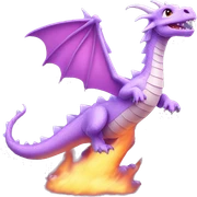 cute lilac fire breathing dragon  sticker