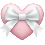 Pastel pink heart with white bow sticker