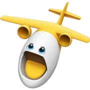 shocked emoji airplane sticker