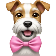 Japanese Terrier with a pink bow sticker