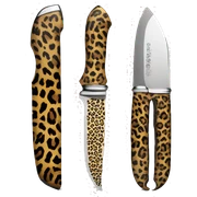 leopard print handle knife sticker