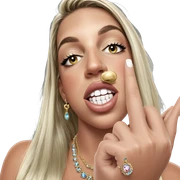 blonde girl with jewelry sticker