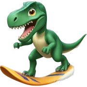 Dinosaur surfing sticker