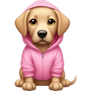 Mini labrador wearing pink hoodie sticker