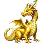 Gold dragon in the forest sticker