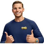 smiling boy with jewelry sticker