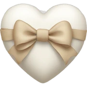 white heart with beige bow sticker