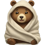 bear cozy in blanket sticker