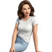 girl with brown hair sitting sticker