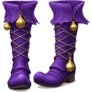 Realistic isolated royal purple elf boots with bells. sticker