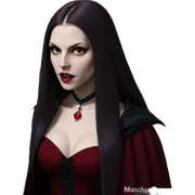 vampire girl in red dress sticker