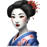 realistic portrait of very beautiful Geisha woman sticker