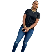 girl with phone and jewelry sticker
