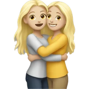 Blonde girl hugging her tall blonde friend sticker