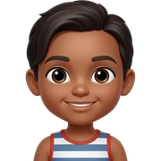 Niño negro pelo lacio
 sticker