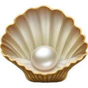 open clam shell with pearl sticker
