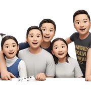friends sharing a joyful moment sticker