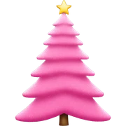 pink christmas tree sticker