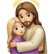 Jesus hugs a girl sticker