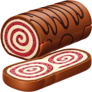 Chocolate strawberry cream Swiss roll sticker