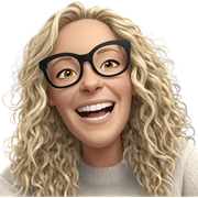 smiling blonde in cozy sweater sticker
