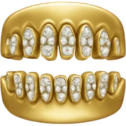 Gold diamond grill sticker