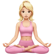 blonde yoga girl light pink clothes n sticker