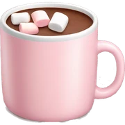 Light Pink mug of hot chocolate with marshmallows  sticker