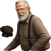 old man in suspenders sticker
