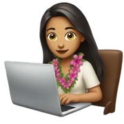 Hawaiian girl with her laptop sticker