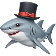 Shark with a top hat sticker