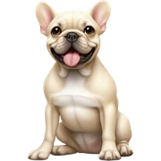 A crème colored French bulldog  sticker