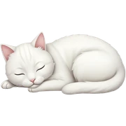 white cat sleeping sticker