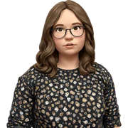girl with brown hair indoors sticker