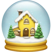 Snowglobe yellow Christmas  sticker