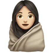 White girl with dark hair inside  a blanket sticker