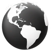 Black and white globe  sticker
