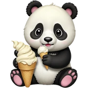 Panda eating ice cream sticker