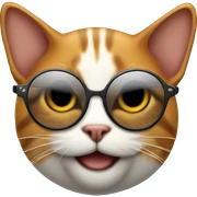 Gato anaranjado completo con lentes  sticker