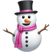 Pink snowman sticker